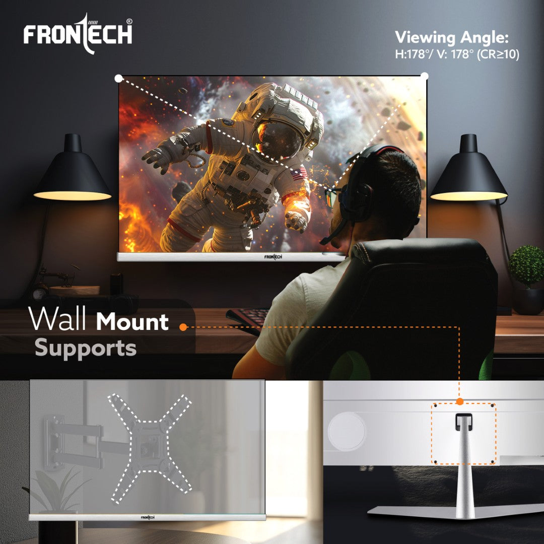 Frontech 24 inch LED Monitor | 100Hz | 1920x1080 | Wall Mountable | Frameless | HDMI & VGA | 12ms Response Time | Built-in Speakers | IPS Panel | Ultima Series | 3 Years Warranty Frontech 24 inch LED Monitor | 100Hz | 1920x1080 | Wall Mountable | Frameless | HDMI & VGA | 12ms Response Time | Built-in Speakers | IPS Panel | Ultima Series | 3 Years Warranty